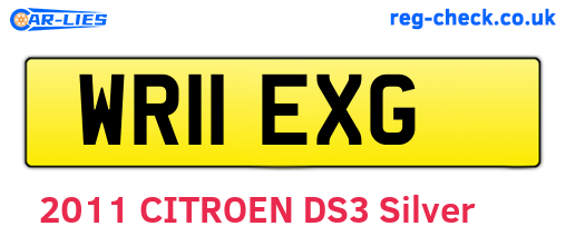 WR11EXG are the vehicle registration plates.