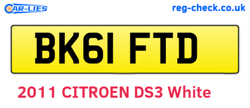 BK61FTD are the vehicle registration plates.