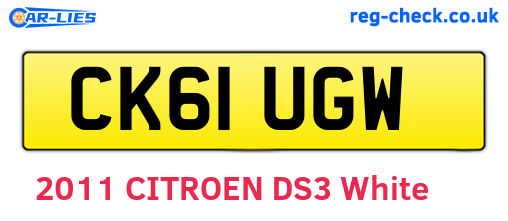 CK61UGW are the vehicle registration plates.