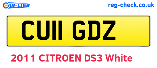 CU11GDZ are the vehicle registration plates.