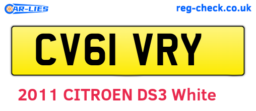 CV61VRY are the vehicle registration plates.