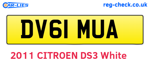 DV61MUA are the vehicle registration plates.