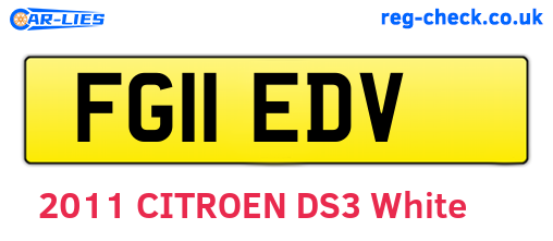 FG11EDV are the vehicle registration plates.