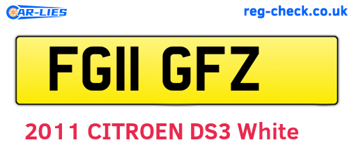 FG11GFZ are the vehicle registration plates.