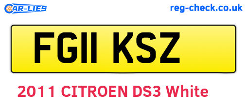 FG11KSZ are the vehicle registration plates.