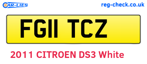 FG11TCZ are the vehicle registration plates.