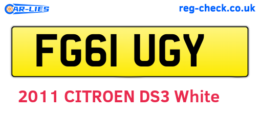 FG61UGY are the vehicle registration plates.