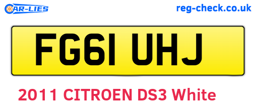FG61UHJ are the vehicle registration plates.