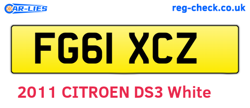 FG61XCZ are the vehicle registration plates.