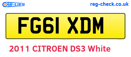 FG61XDM are the vehicle registration plates.