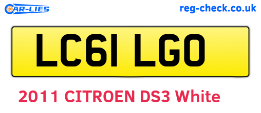 LC61LGO are the vehicle registration plates.