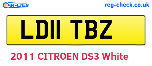 LD11TBZ are the vehicle registration plates.