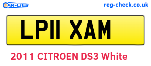 LP11XAM are the vehicle registration plates.