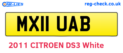 MX11UAB are the vehicle registration plates.