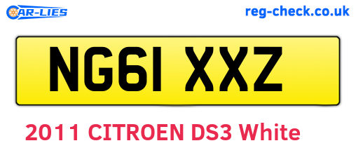 NG61XXZ are the vehicle registration plates.
