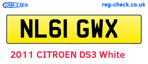 NL61GWX are the vehicle registration plates.