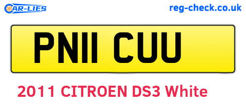 PN11CUU are the vehicle registration plates.