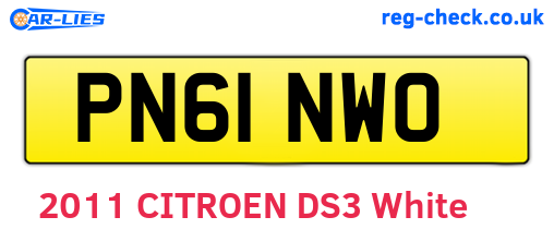 PN61NWO are the vehicle registration plates.