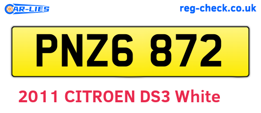 PNZ6872 are the vehicle registration plates.