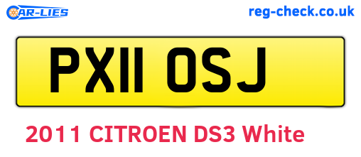 PX11OSJ are the vehicle registration plates.