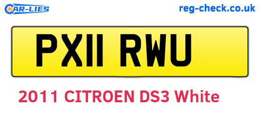 PX11RWU are the vehicle registration plates.