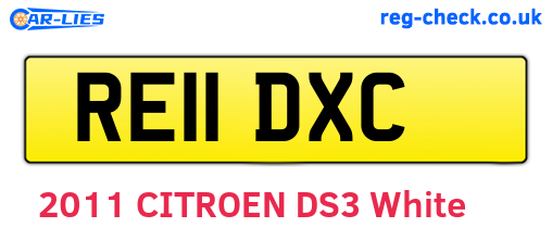 RE11DXC are the vehicle registration plates.
