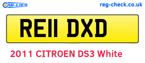 RE11DXD are the vehicle registration plates.
