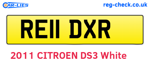 RE11DXR are the vehicle registration plates.