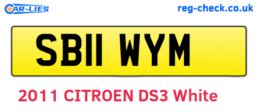 SB11WYM are the vehicle registration plates.