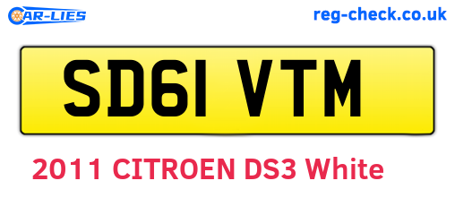 SD61VTM are the vehicle registration plates.