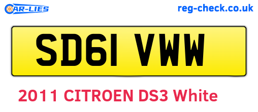 SD61VWW are the vehicle registration plates.