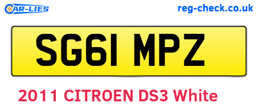 SG61MPZ are the vehicle registration plates.