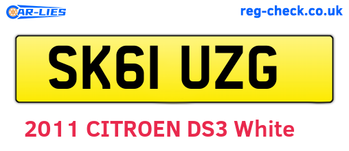 SK61UZG are the vehicle registration plates.