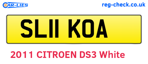 SL11KOA are the vehicle registration plates.