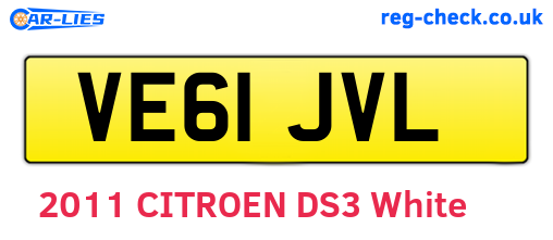 VE61JVL are the vehicle registration plates.