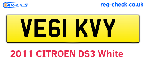 VE61KVY are the vehicle registration plates.