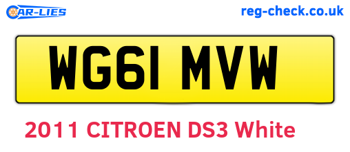 WG61MVW are the vehicle registration plates.