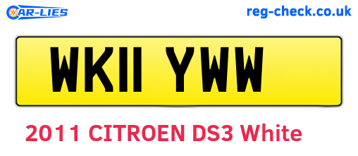 WK11YWW are the vehicle registration plates.