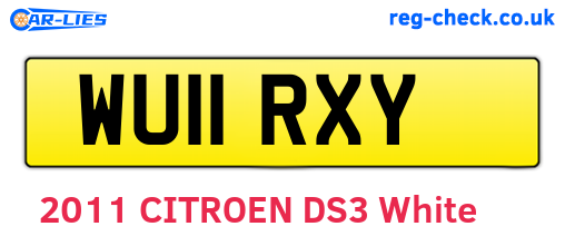 WU11RXY are the vehicle registration plates.