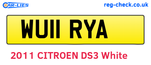 WU11RYA are the vehicle registration plates.