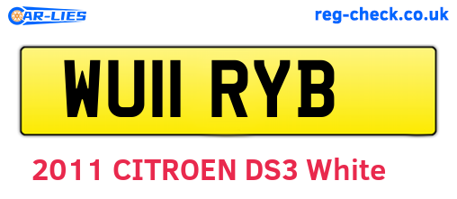 WU11RYB are the vehicle registration plates.