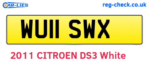 WU11SWX are the vehicle registration plates.