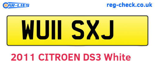WU11SXJ are the vehicle registration plates.
