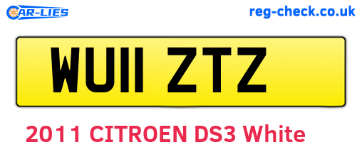 WU11ZTZ are the vehicle registration plates.