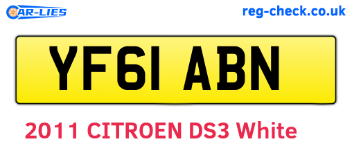 YF61ABN are the vehicle registration plates.