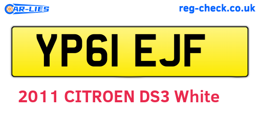 YP61EJF are the vehicle registration plates.