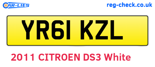 YR61KZL are the vehicle registration plates.