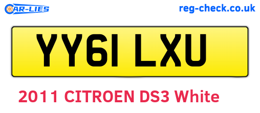 YY61LXU are the vehicle registration plates.