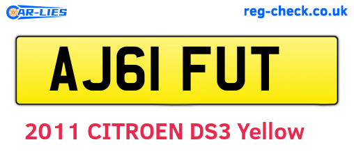 AJ61FUT are the vehicle registration plates.