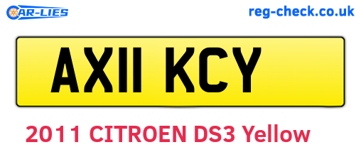 AX11KCY are the vehicle registration plates.
